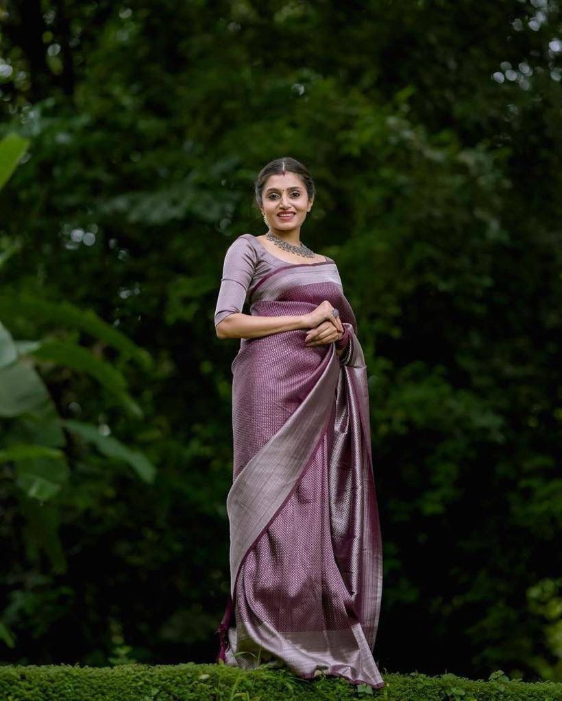 Woven Kanjivaram Pure Silk Saree  (Brown)