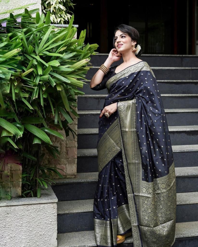 Wedding Wear Banarasi Silk Sarees (Black)
