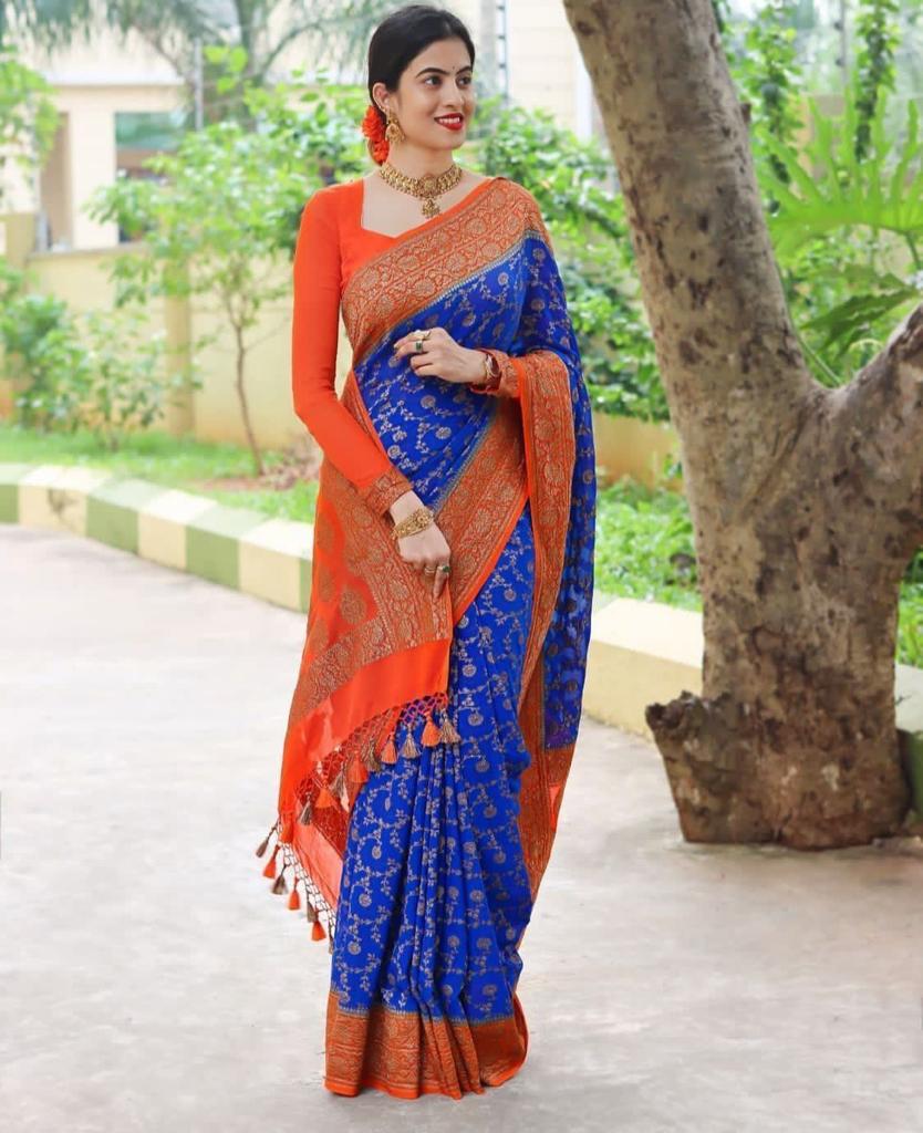 Jacquard Saree With Fancy Design And Fabric