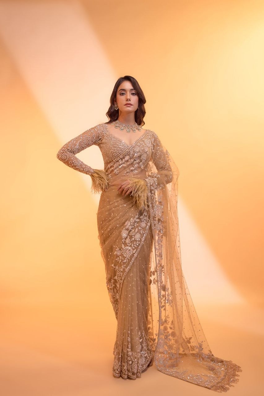 Premium Butterfly Net Sequins Saree | Bollywood Style Collection