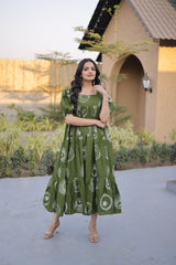 Premium Printed Cotton Kurti | Puff Sleeve