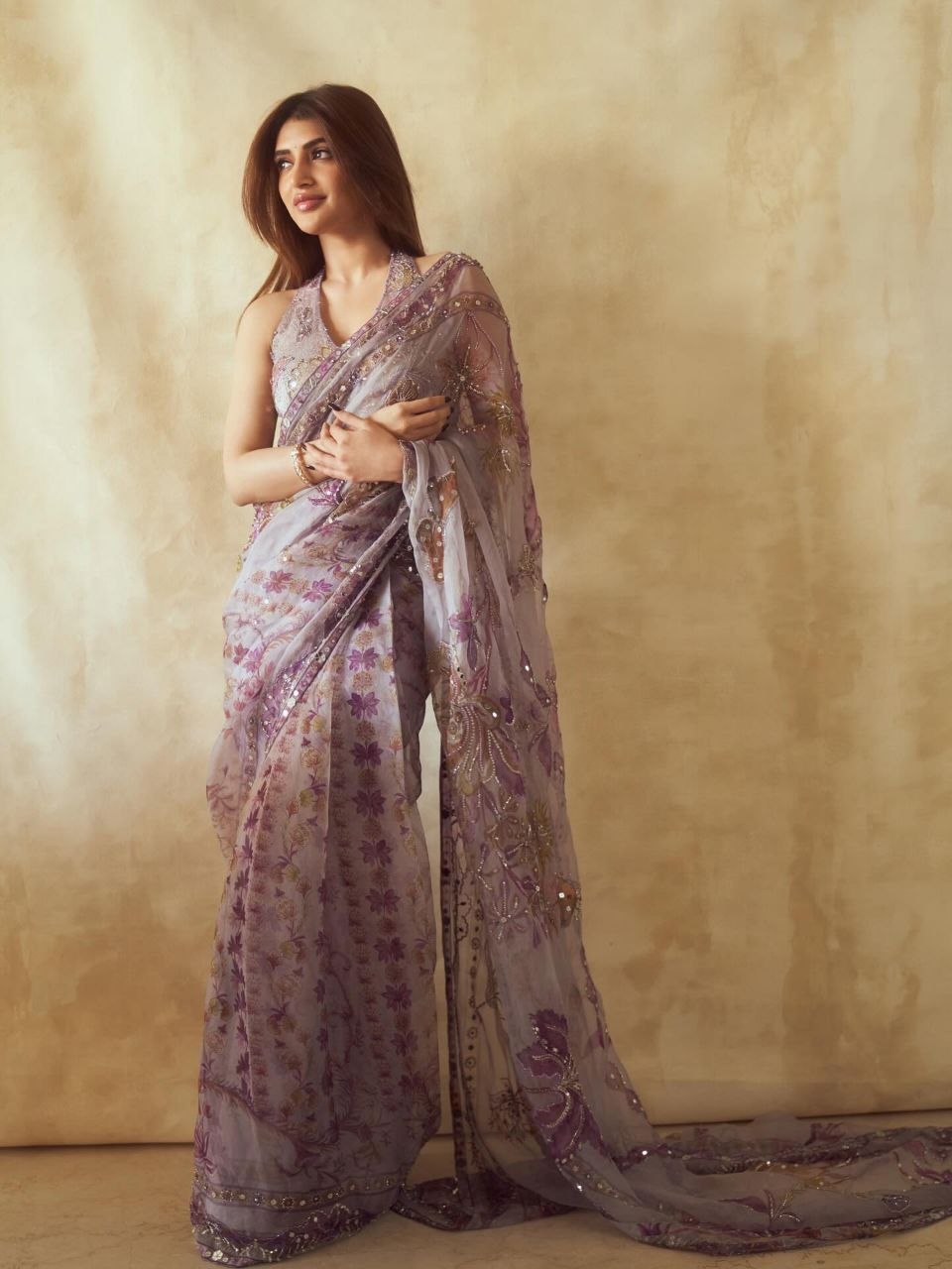 Premium Tabby Silk Designer Saree | Mirror Work