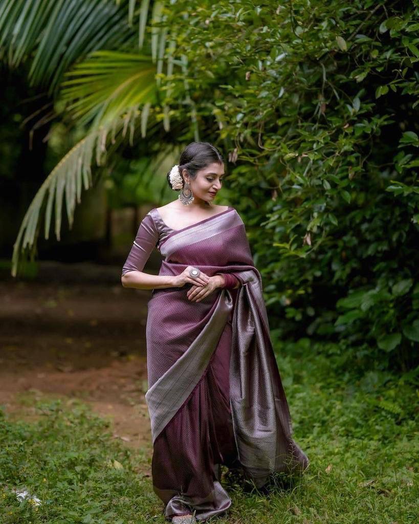 Woven Kanjivaram Pure Silk Saree  (Brown)