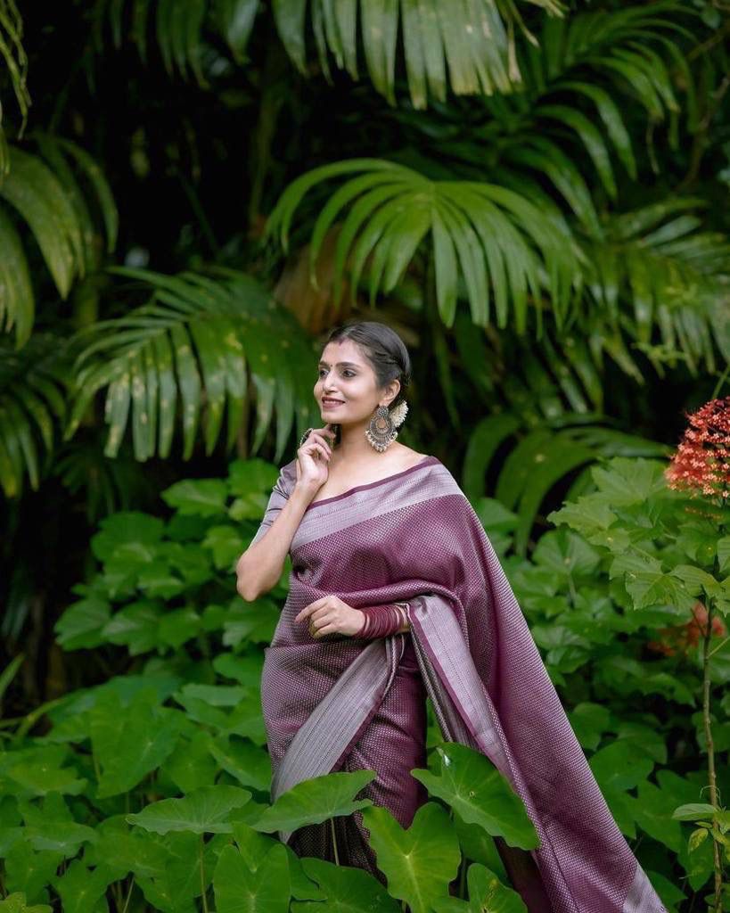Woven Kanjivaram Pure Silk Saree  (Brown)