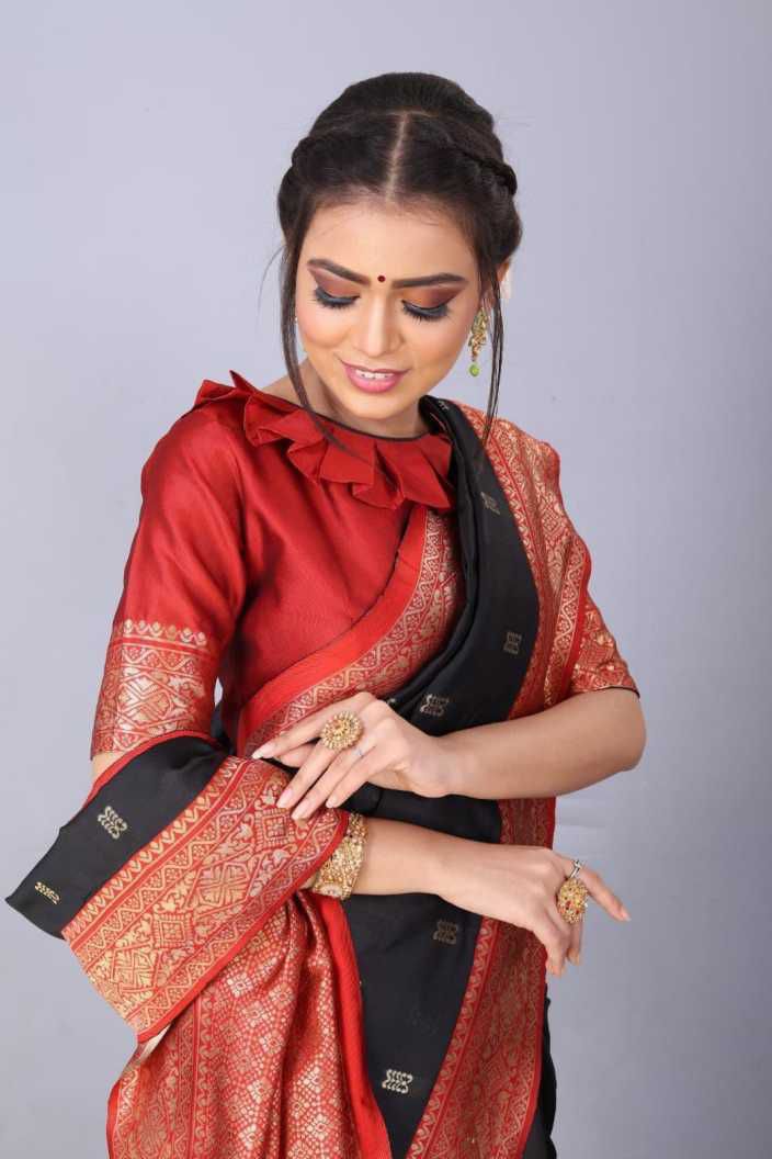 Banarasi Jacquard Zari Silk Saree (Black)