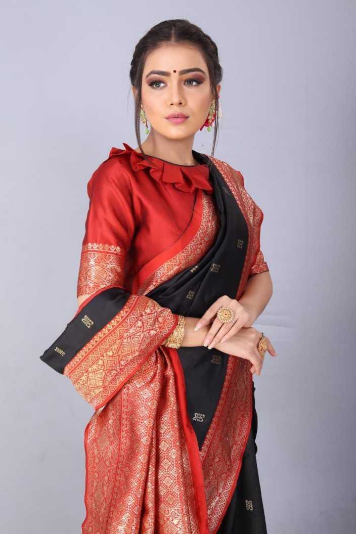Banarasi Jacquard Zari Silk Saree (Black)