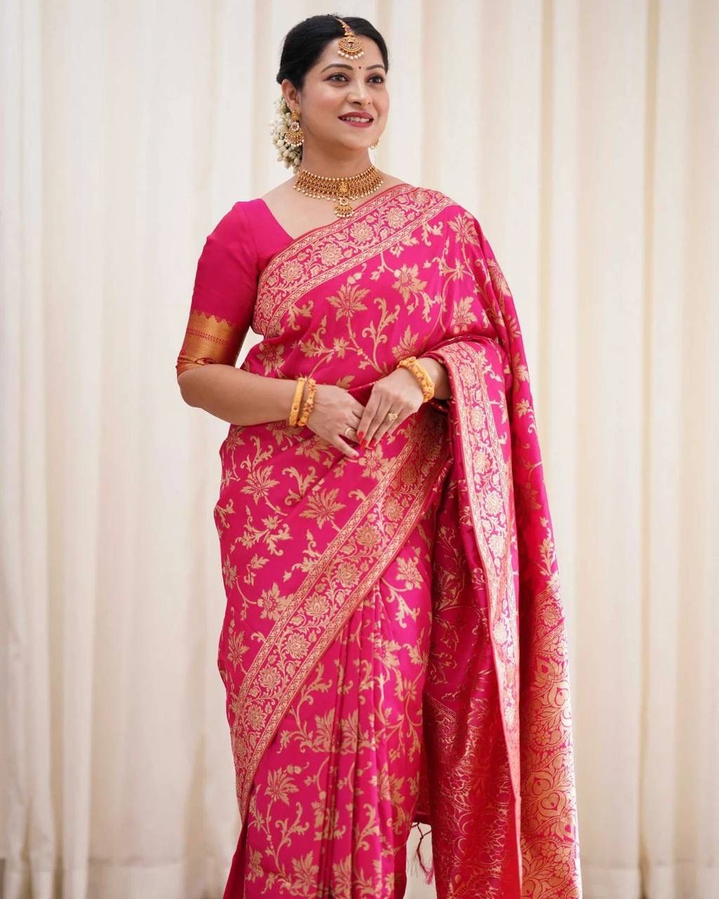 Beautiful Kanjeevar Saree with Blouse Piece for Women