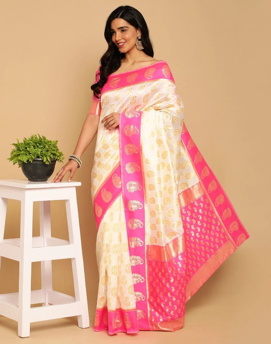 Litchi Jacquard Zari Saree For Casual And Party Wear
