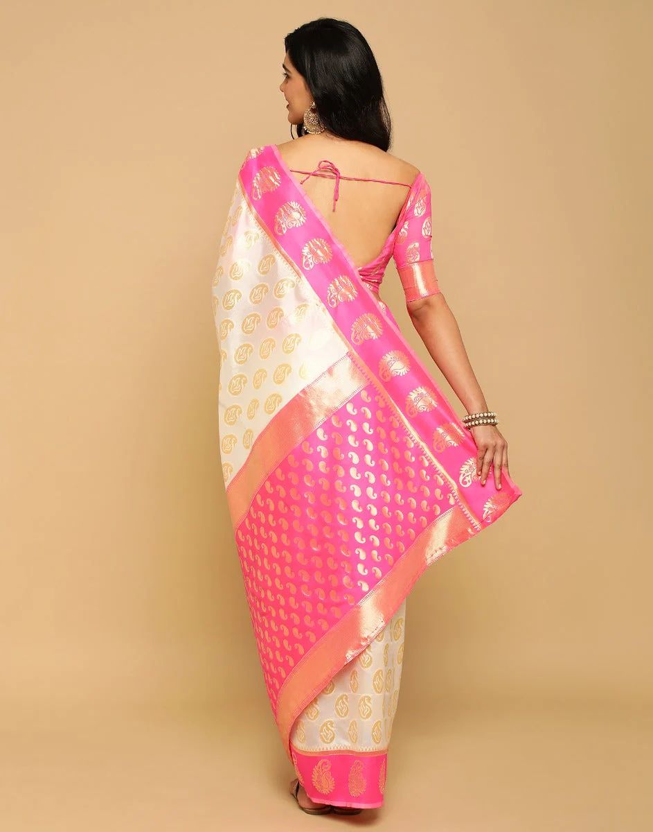 Litchi Jacquard Zari Saree For Casual And Party Wear