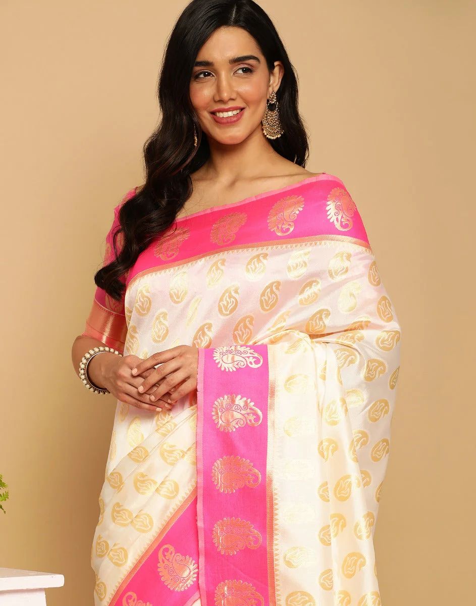 Litchi Jacquard Zari Saree For Casual And Party Wear