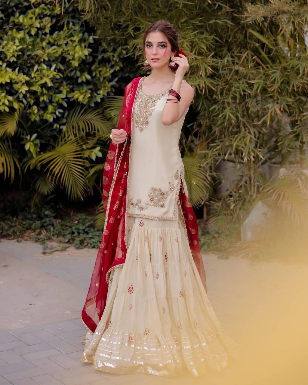 Chinon Sarara Suit with Sequence Embroidery & Dupatta – 3 Piece Set