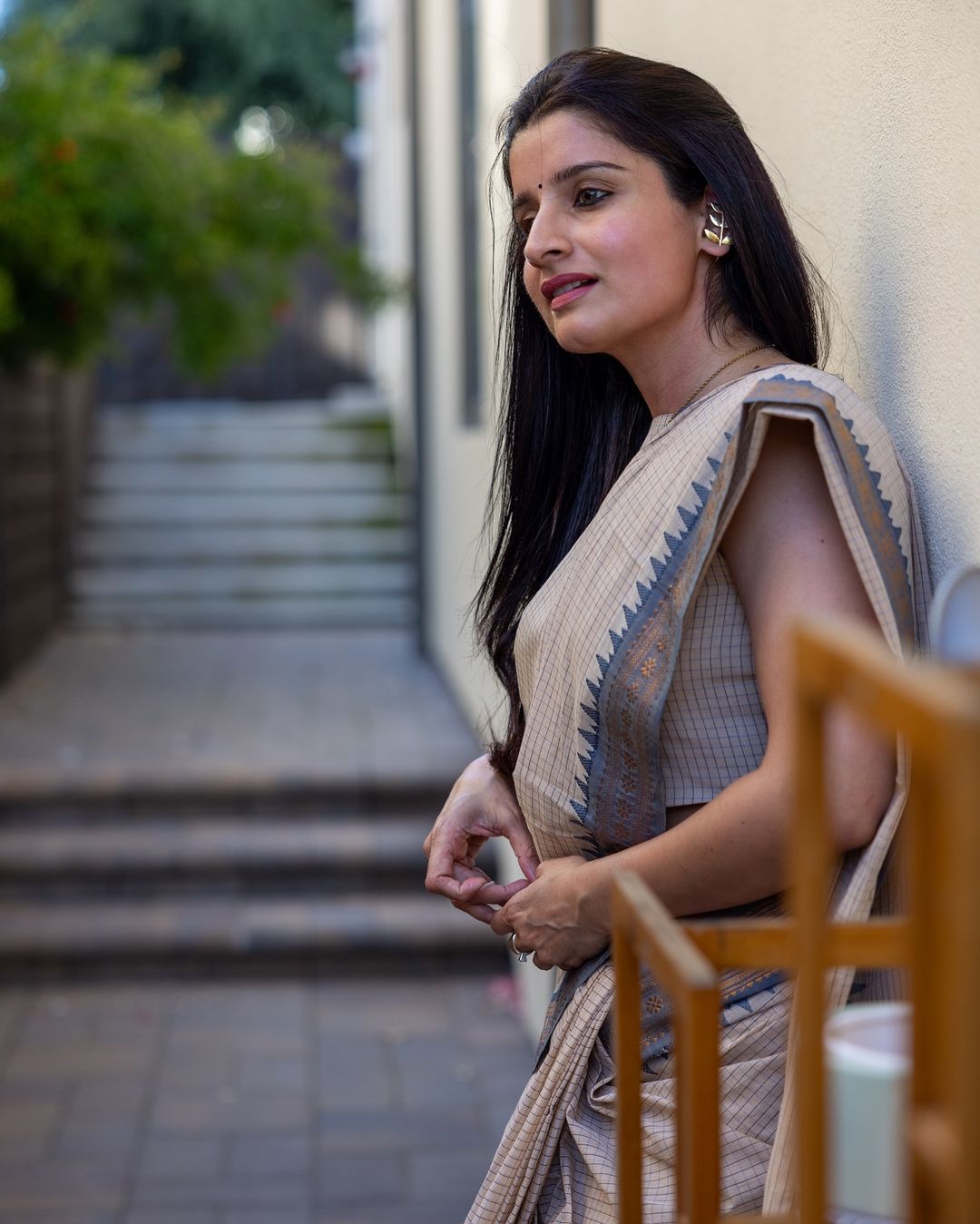 Demesne Beige Kanjivaram Silk Saree With Demure Blouse Piece