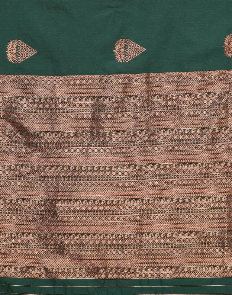 Embellished Banarasi Jacquard Saree  (Green)