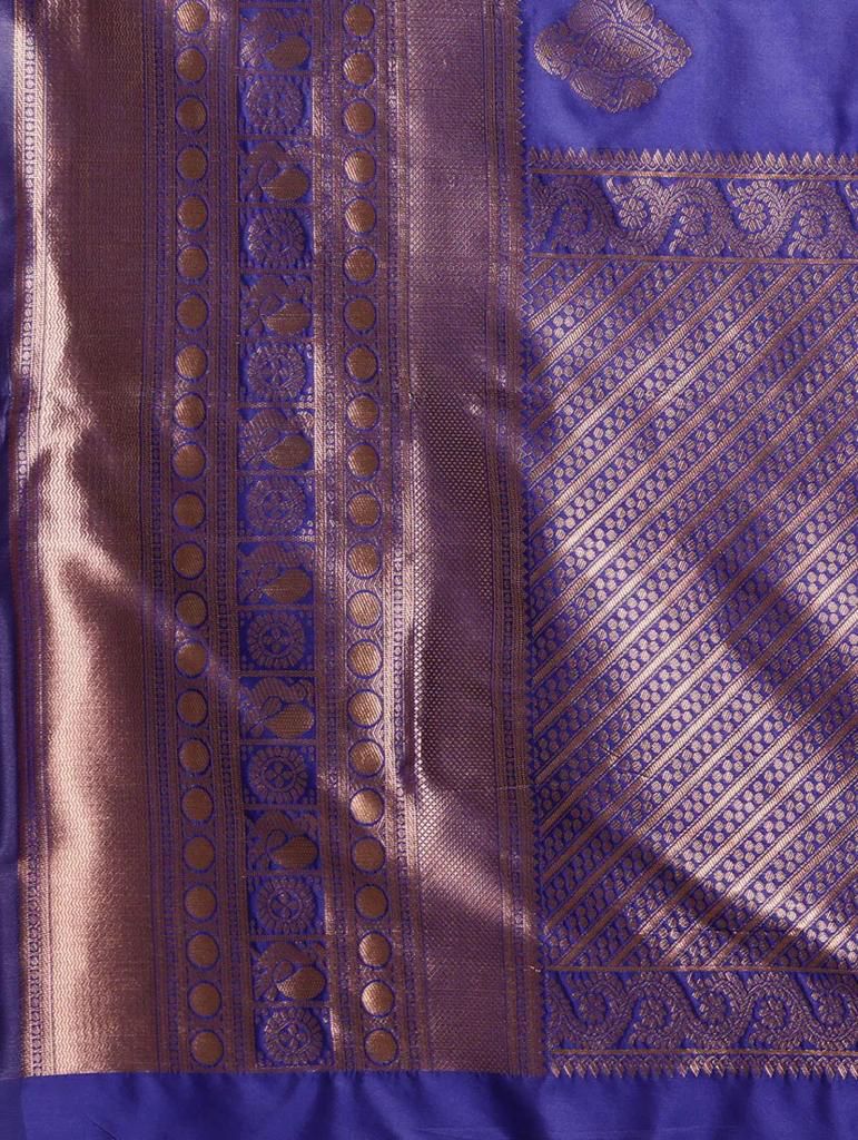 Embellished Bollywood Jacquard Saree  (Blue)