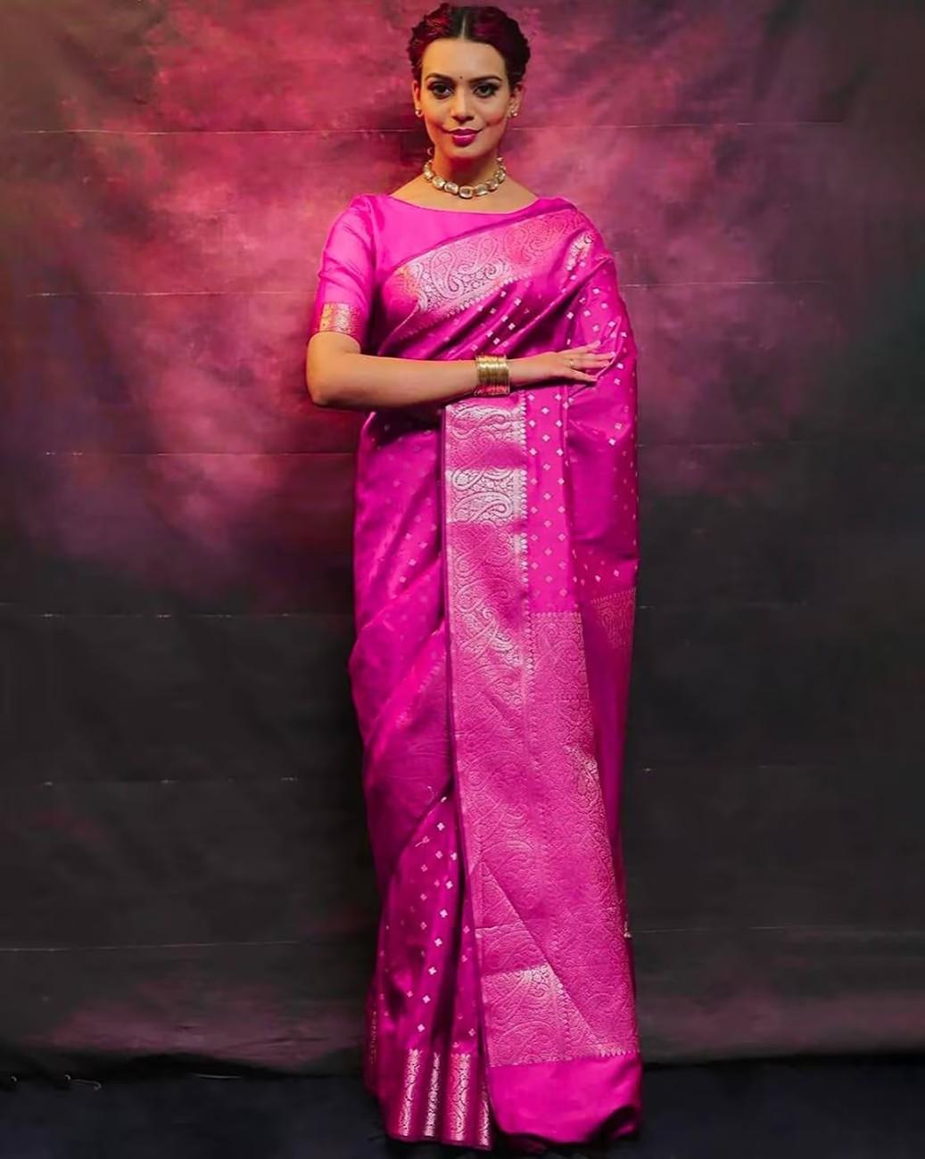 Embellished Saree with Zari Border