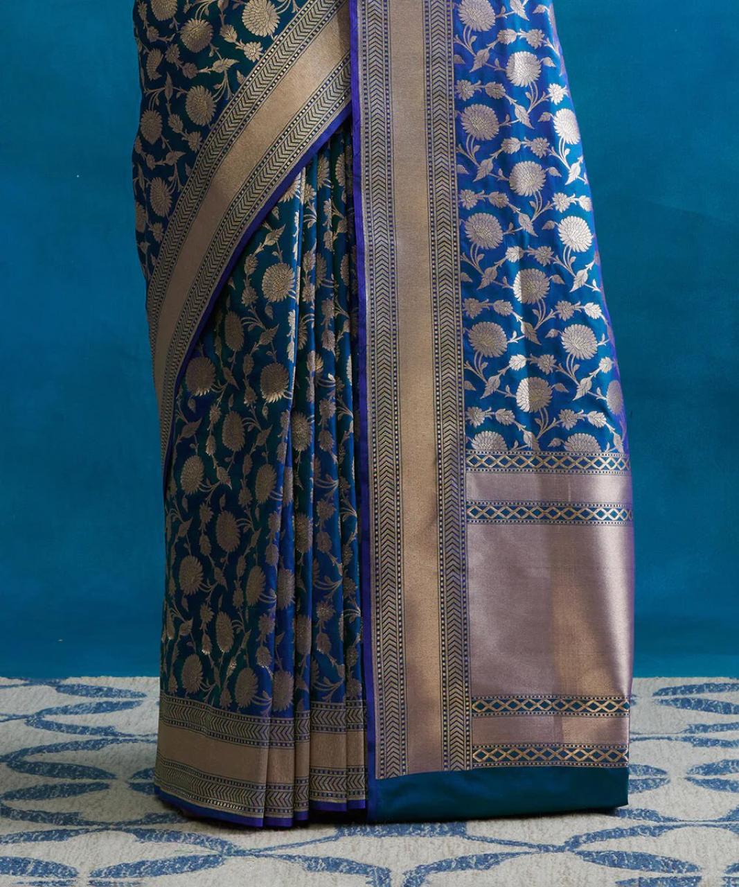 Ethnic Motifs Zari Banarasi Saree