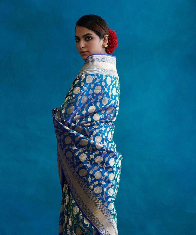 Ethnic Motifs Zari Banarasi Saree