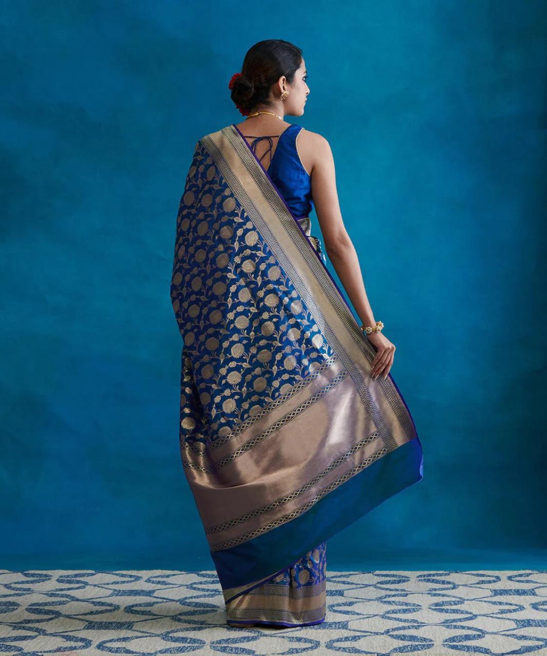 Ethnic Motifs Zari Banarasi Saree