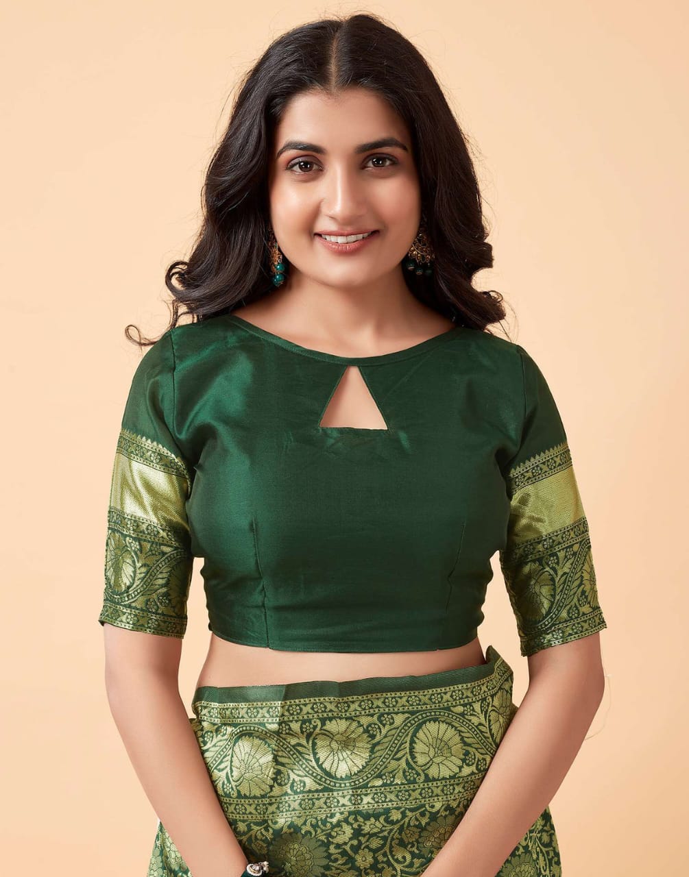 Green Banarasi Soft Semi Silk Saree With Blouse Piece For Womens