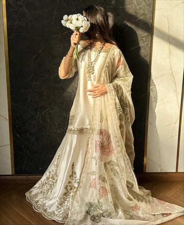 Designer Heavy Chinon Sequin Embroidered Gharara Set with Dupatta