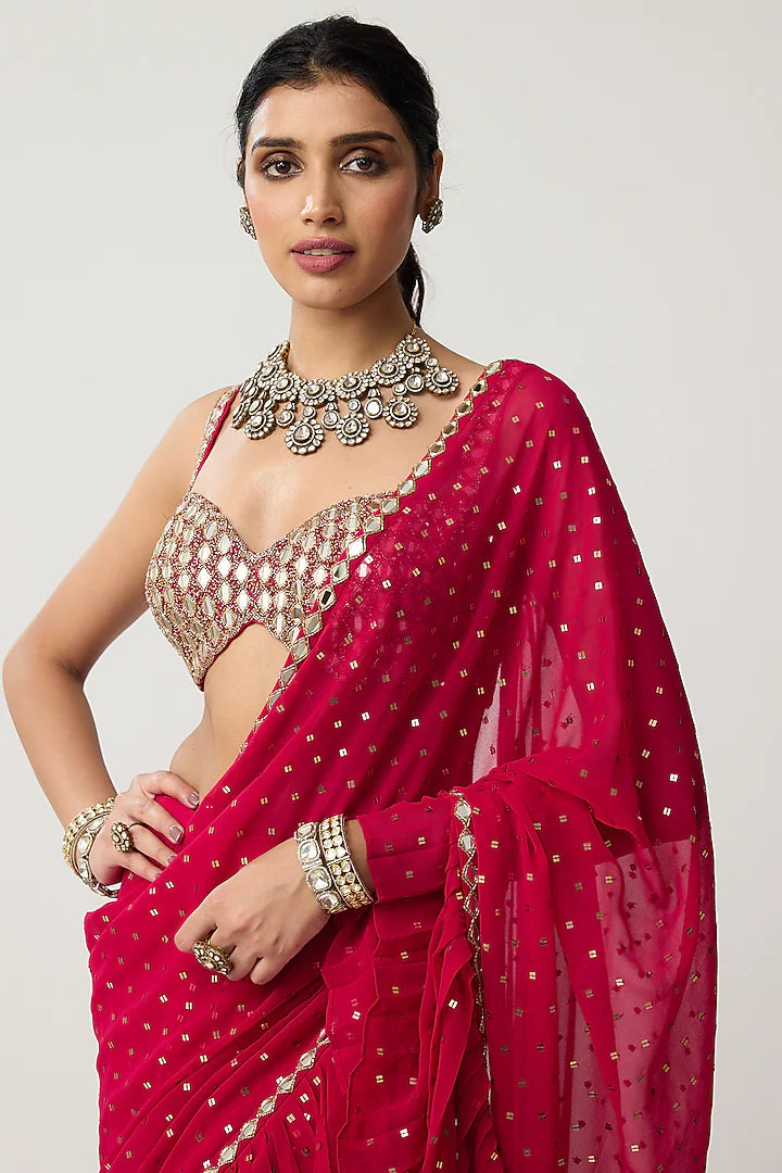 Nooré Crush Pleated Sequins Saree