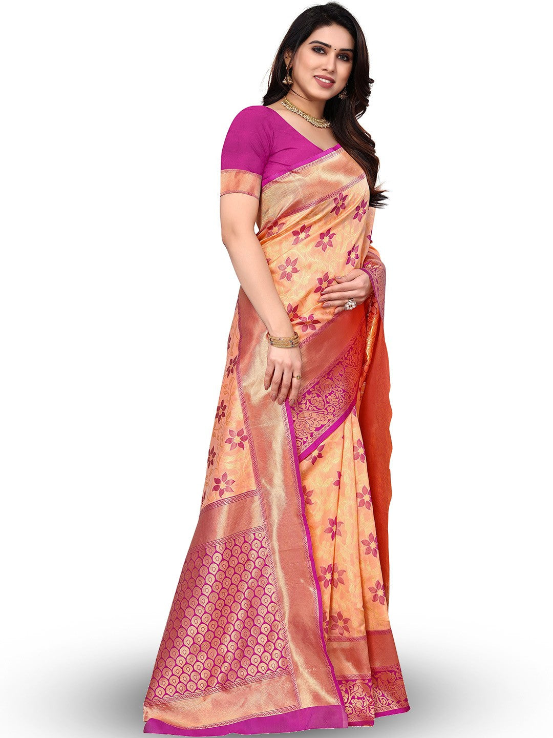 Pink Rose Fancy Saree