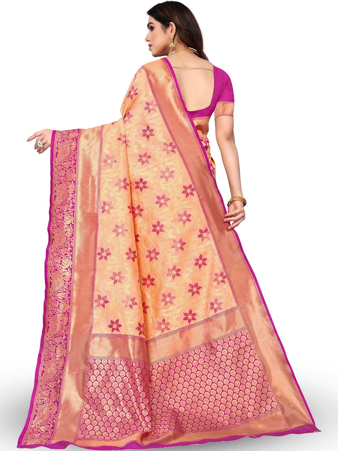 Pink Rose Fancy Saree