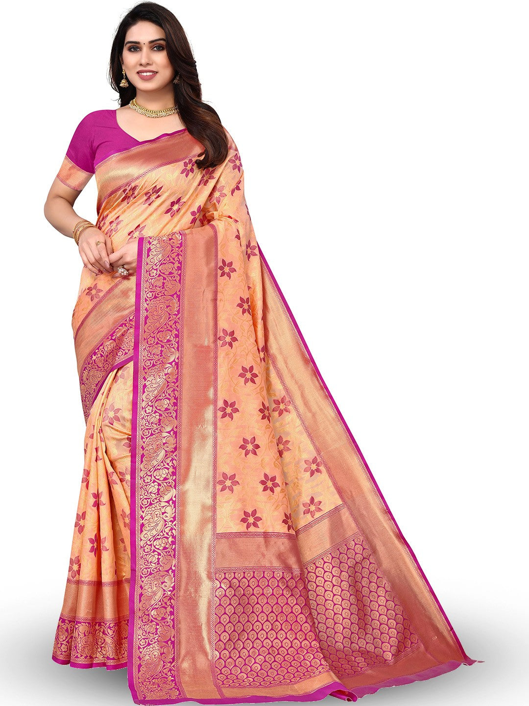 Pink Rose Fancy Saree
