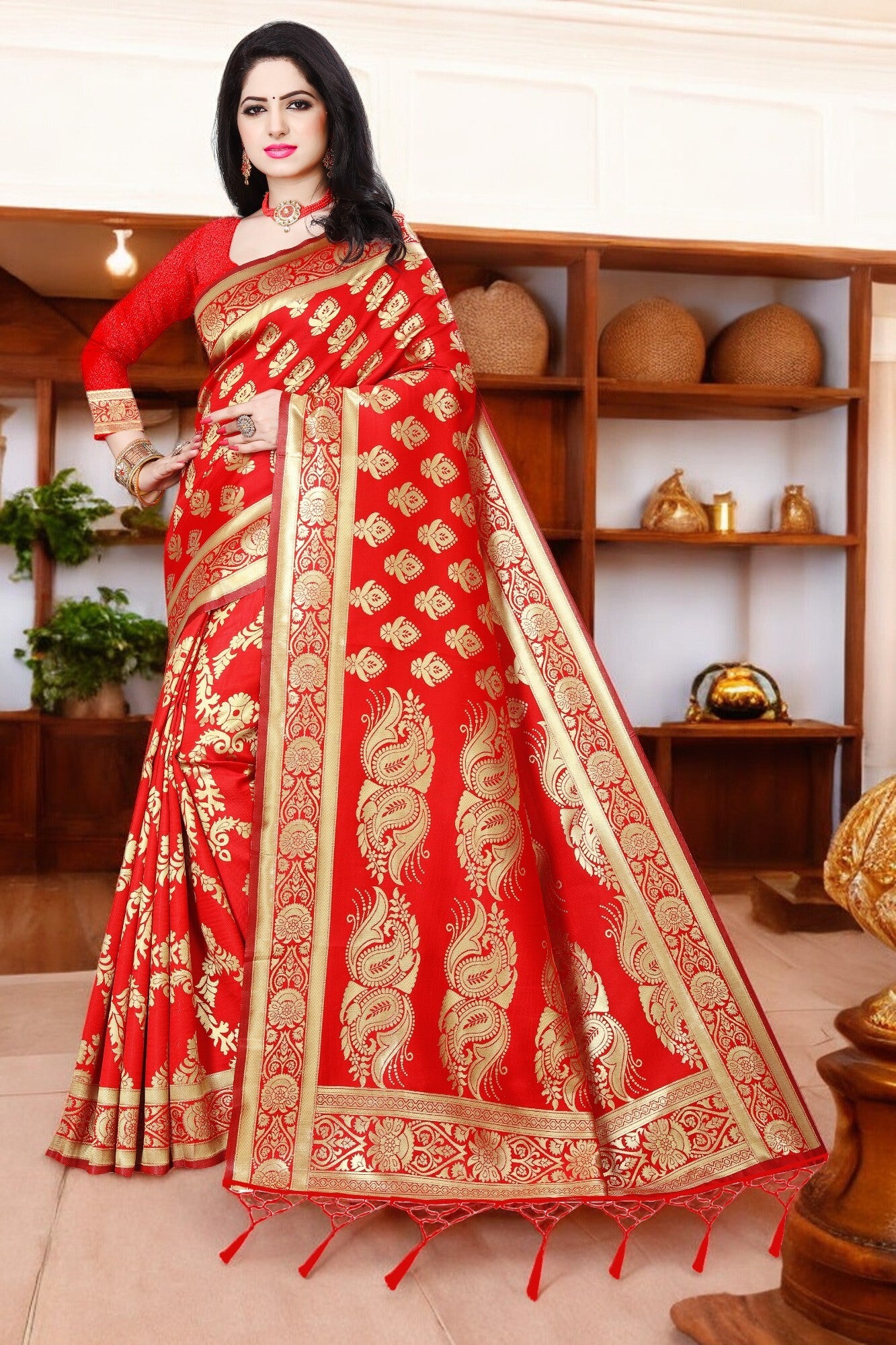 Printed Kanjivaram Jacquard Saree