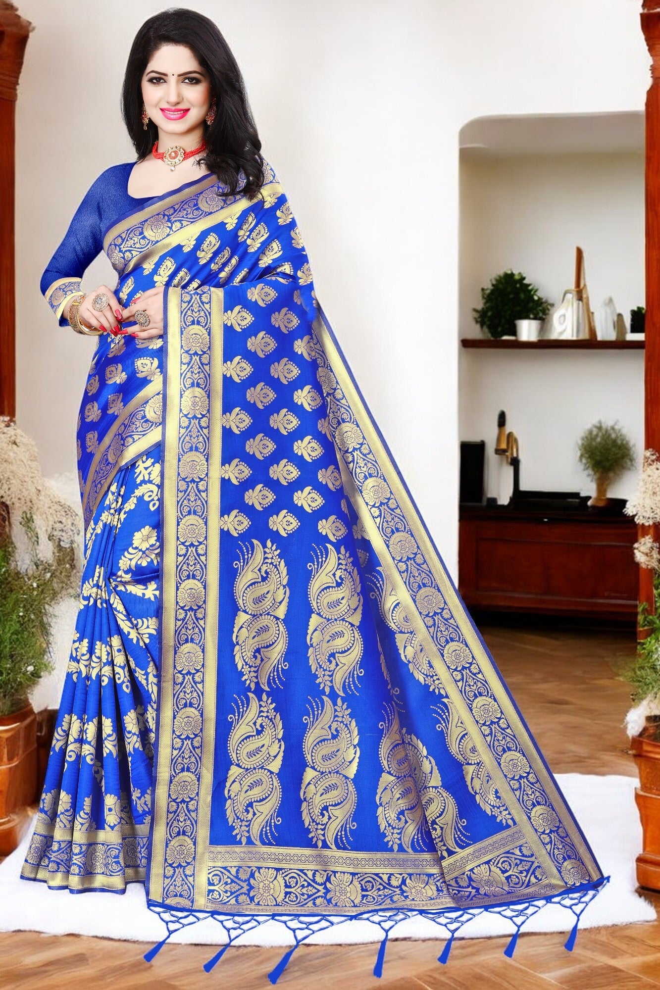 Printed Kanjivaram Jacquard Saree
