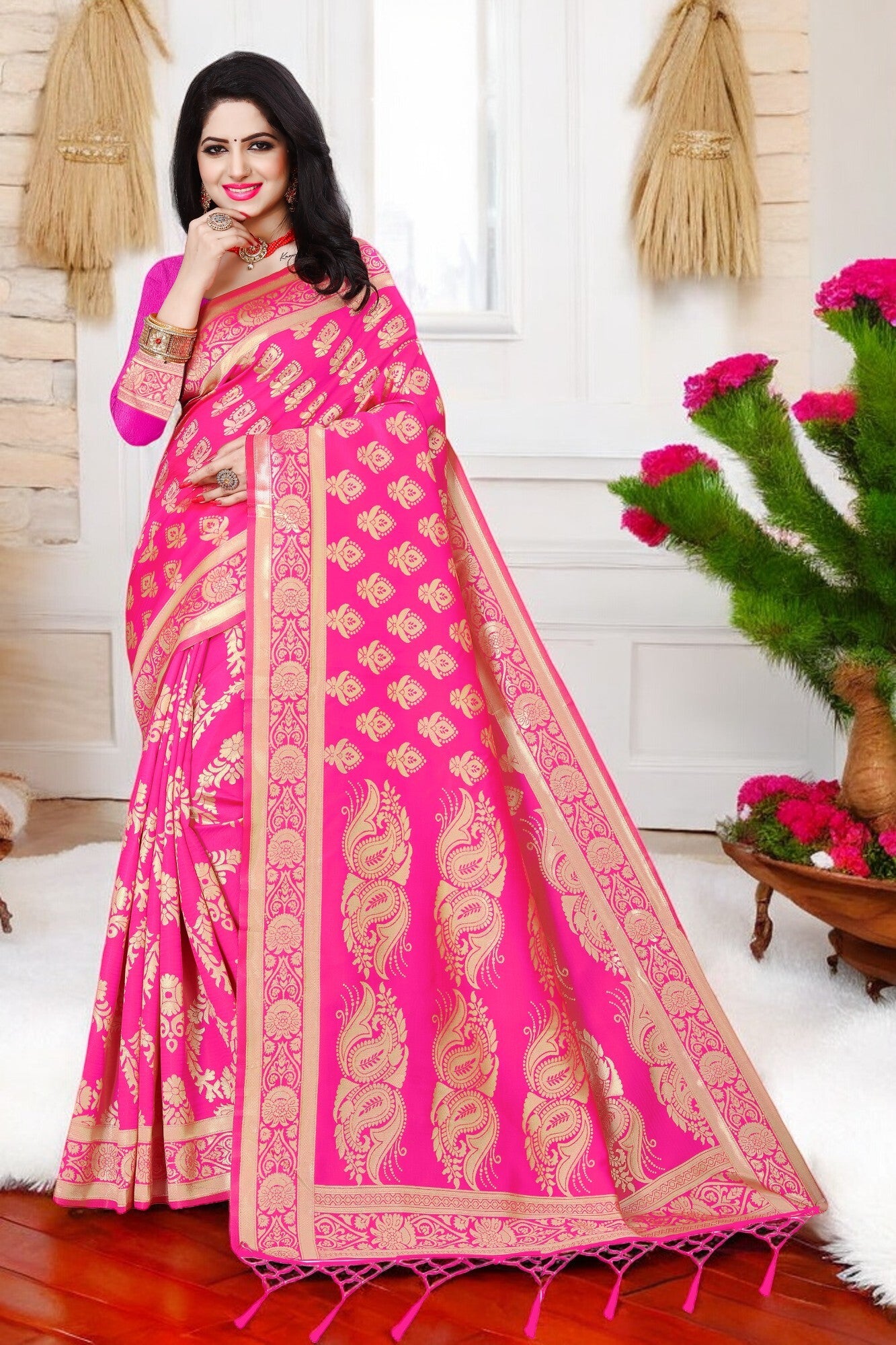 Printed Kanjivaram Jacquard Saree