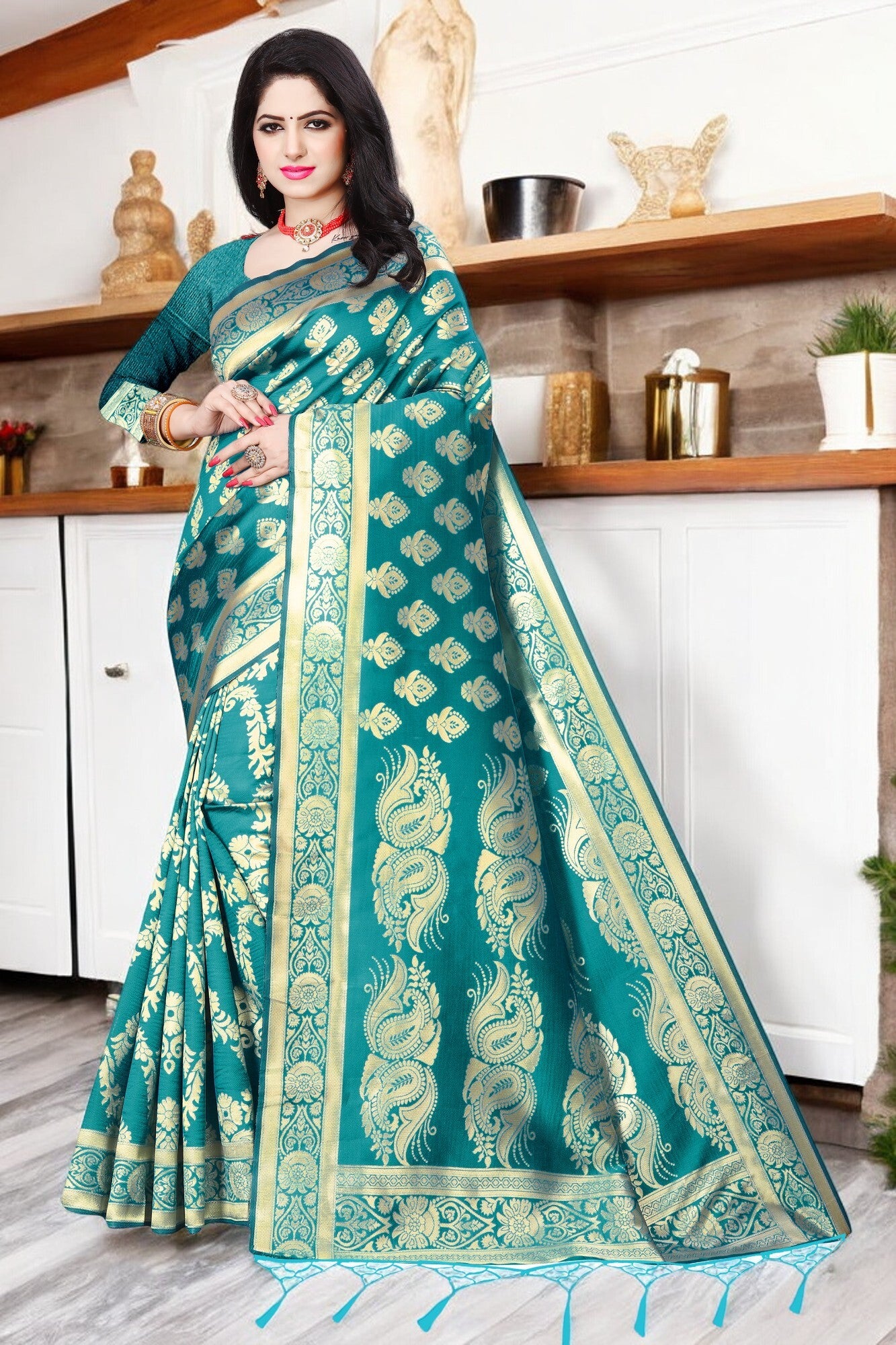 Printed Kanjivaram Jacquard Saree