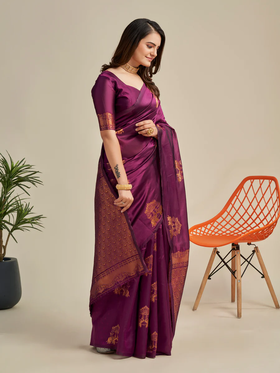 Soft Silk Jacquard Zari Saree with Blouse Piece