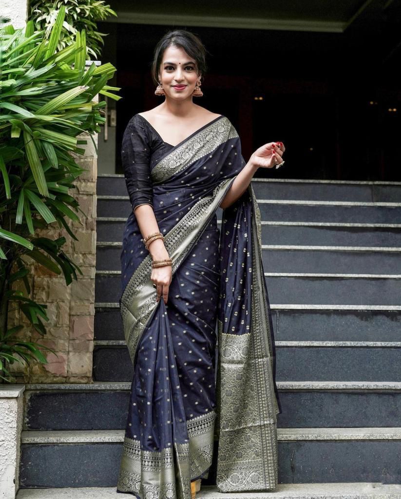 Wedding Wear Banarasi Silk Sarees (Black)