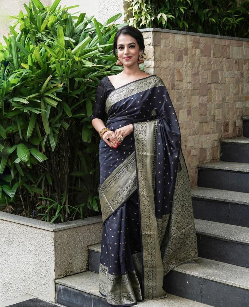 Wedding Wear Banarasi Silk Sarees (Black)
