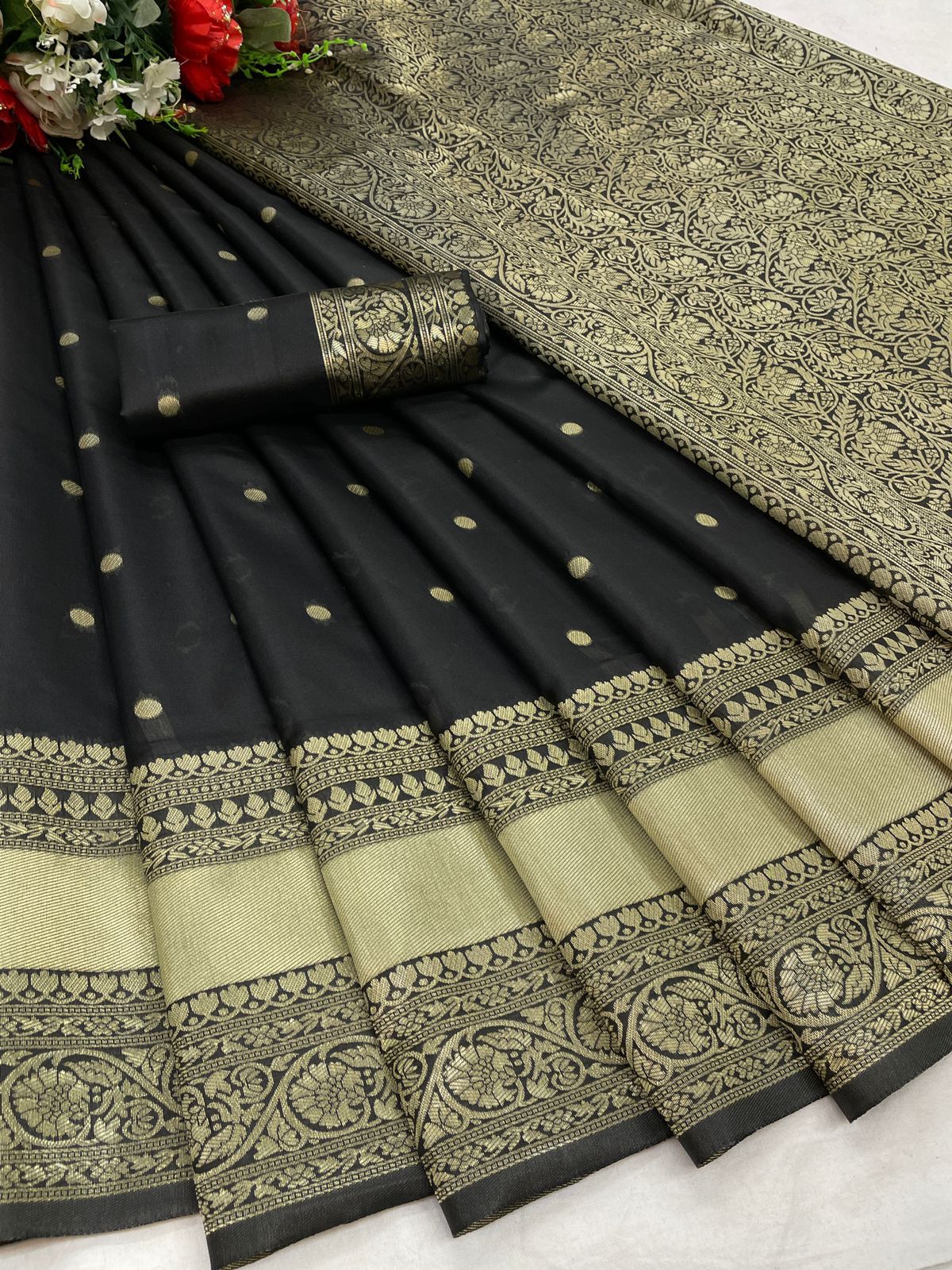 Wedding Wear Banarasi Silk Sarees (Black)