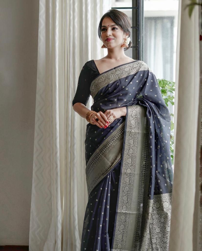 Wedding Wear Banarasi Silk Sarees (Black)