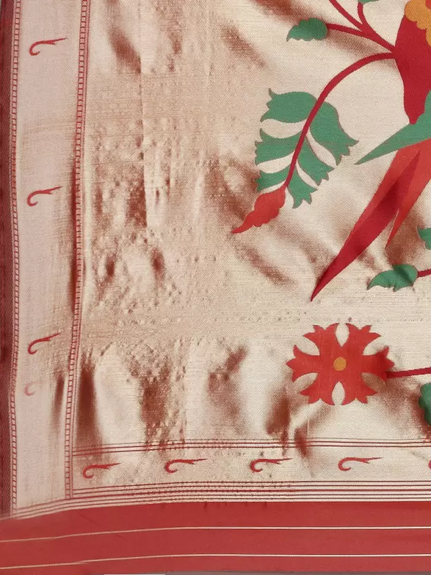 Woven Banarasi Pure Silk Saree  (Red)