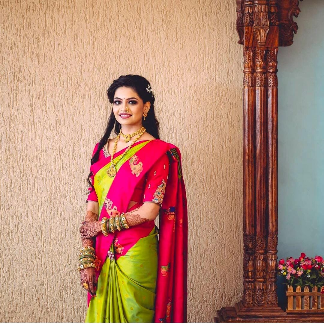 Woven Kanjivaram Pure Silk Saree  (Light Green)