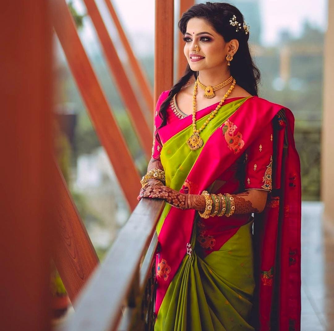 Woven Kanjivaram Pure Silk Saree  (Light Green)