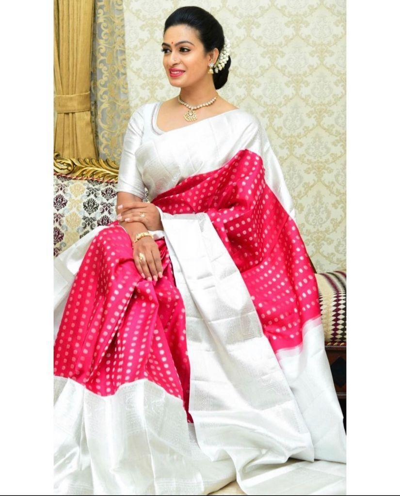 Woven Kanjivaram Pure Silk Saree (Pink)