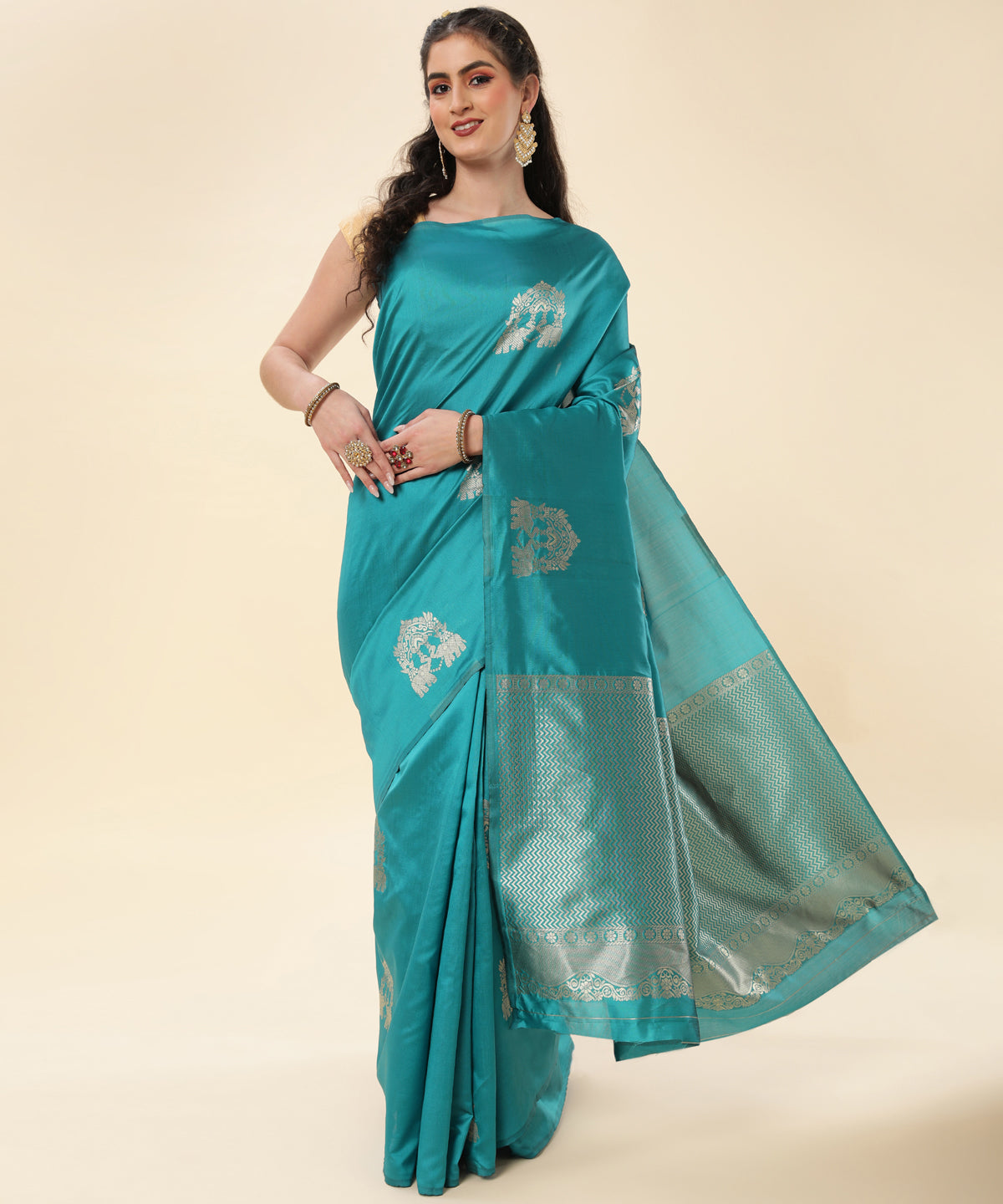 Woven Banarasi Pure Silk Saree (Green)