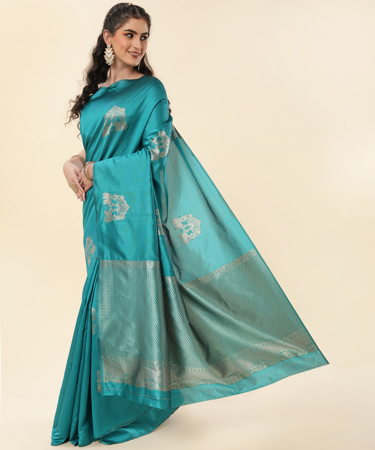 Woven Banarasi Pure Silk Saree (Green)