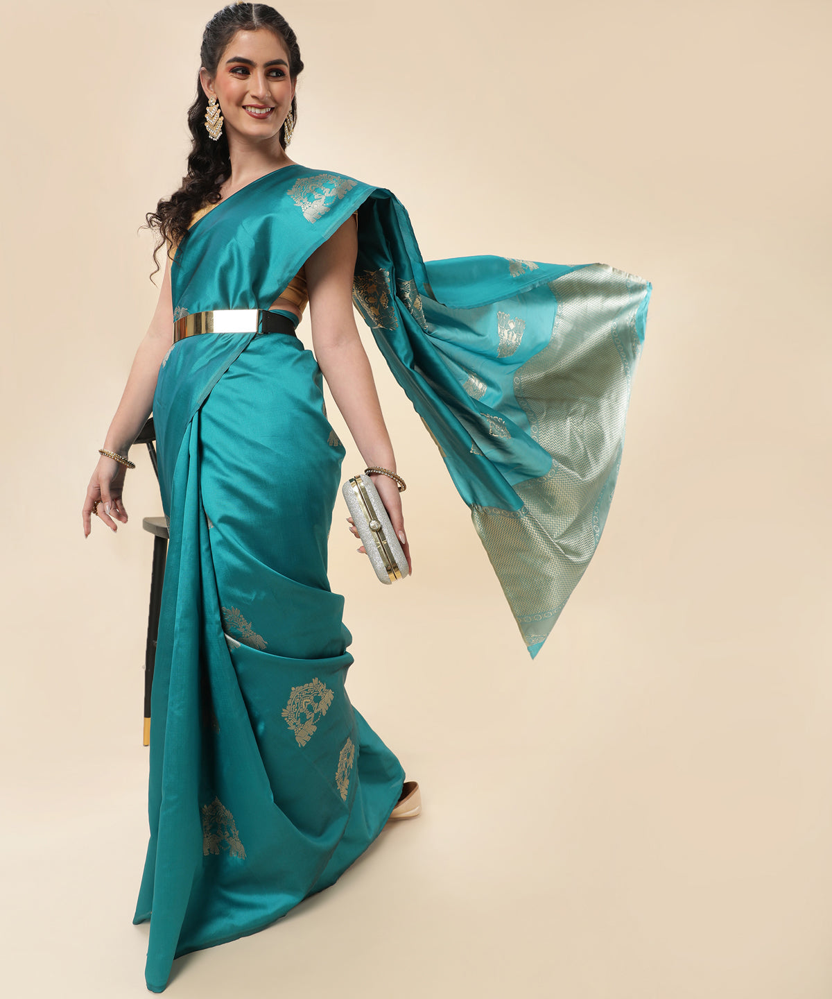 Woven Banarasi Pure Silk Saree (Green)
