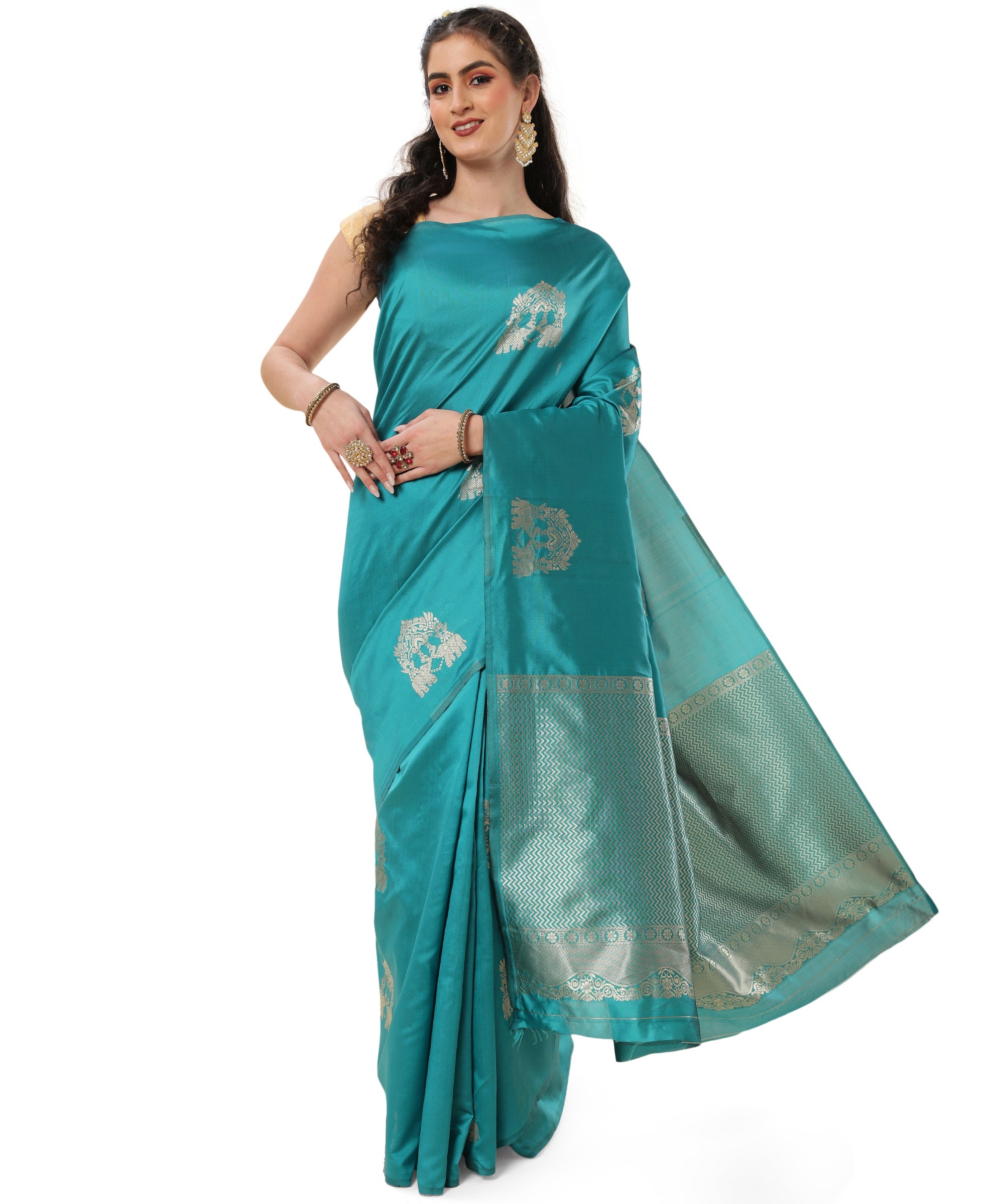 Woven Banarasi Pure Silk Saree (Green)