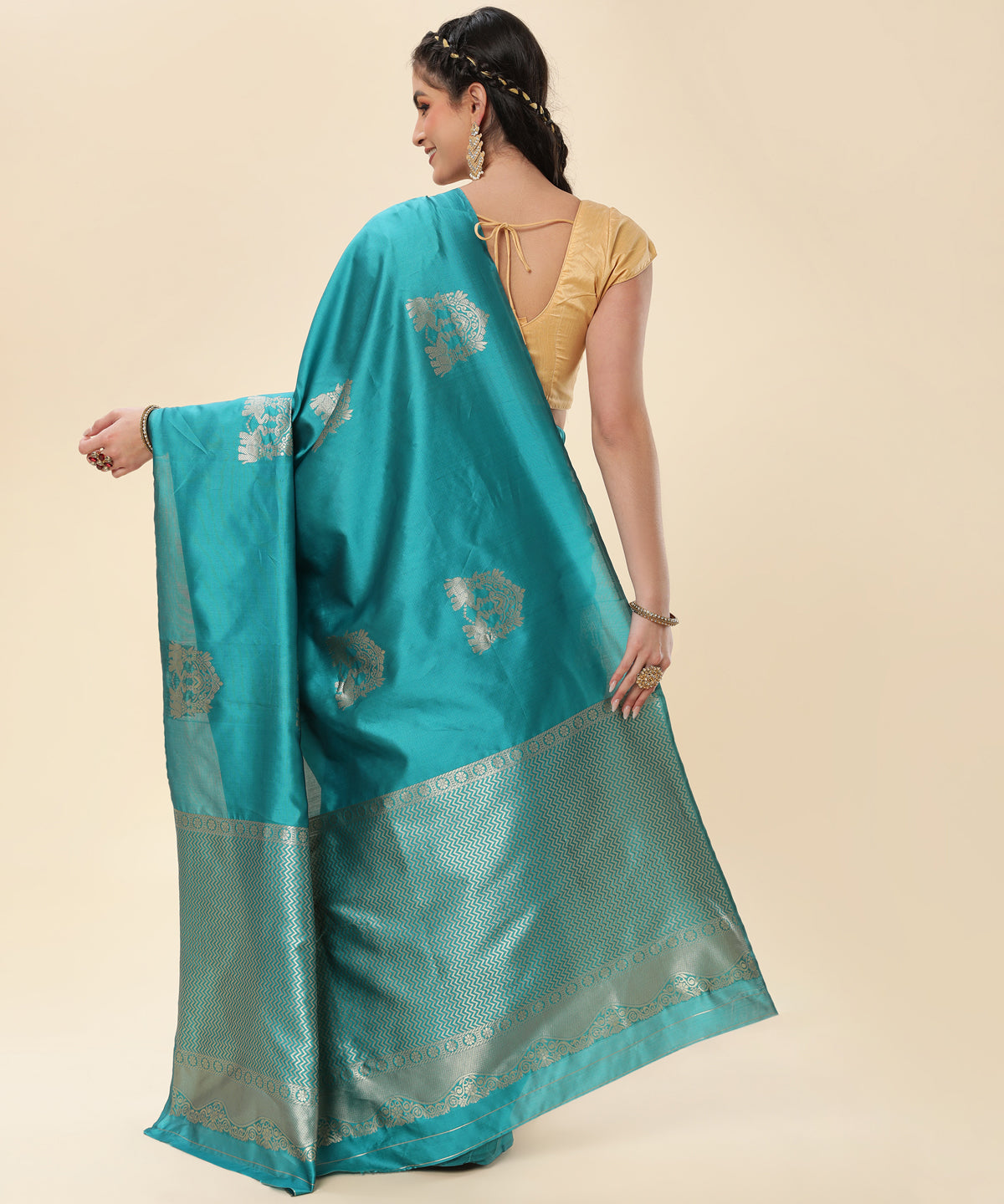Woven Banarasi Pure Silk Saree (Green)