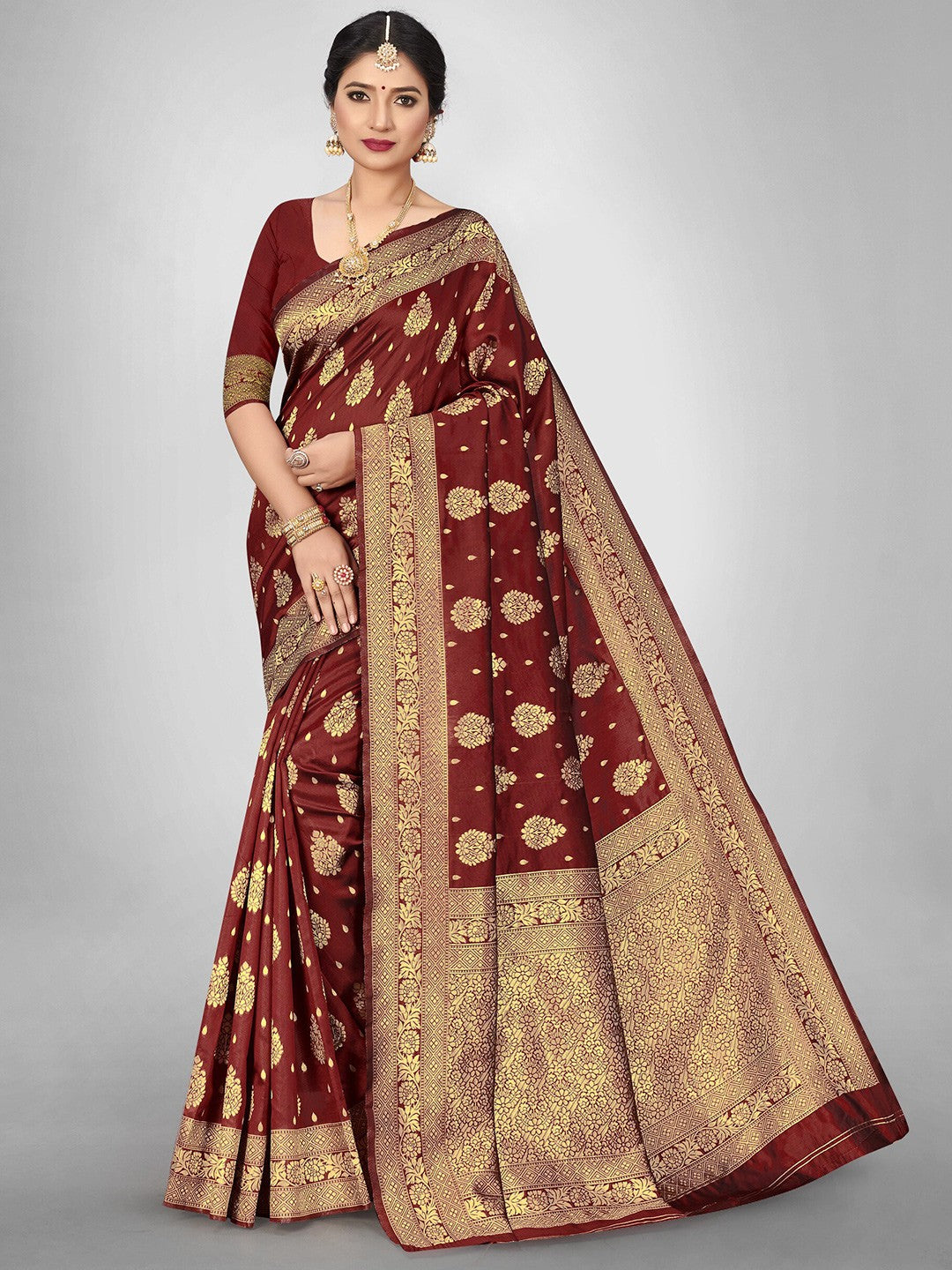 Woven Kanjivaram Silk Blend Saree