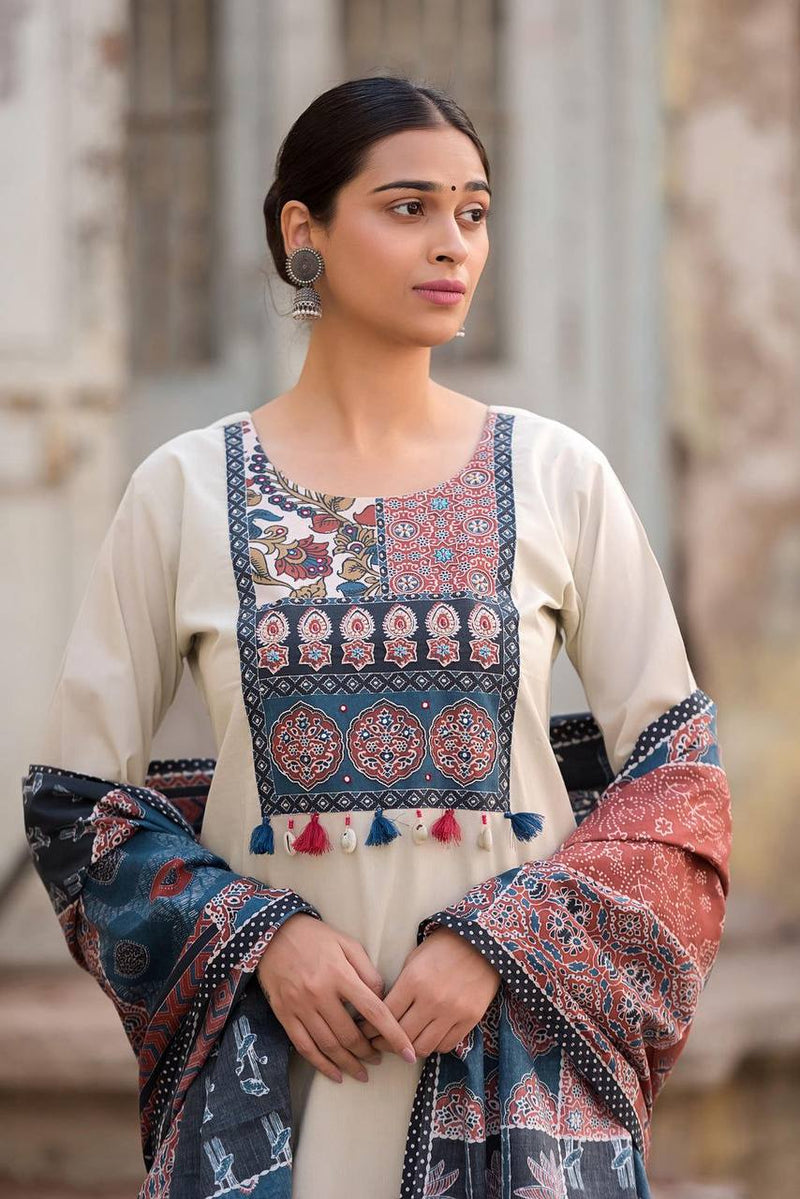 Designer Roman Silk Suit with Pant & Digital Printed Dupatta