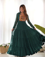 Designer Crunchy Silk Kediyakurta with Sharara & Dupatta Set