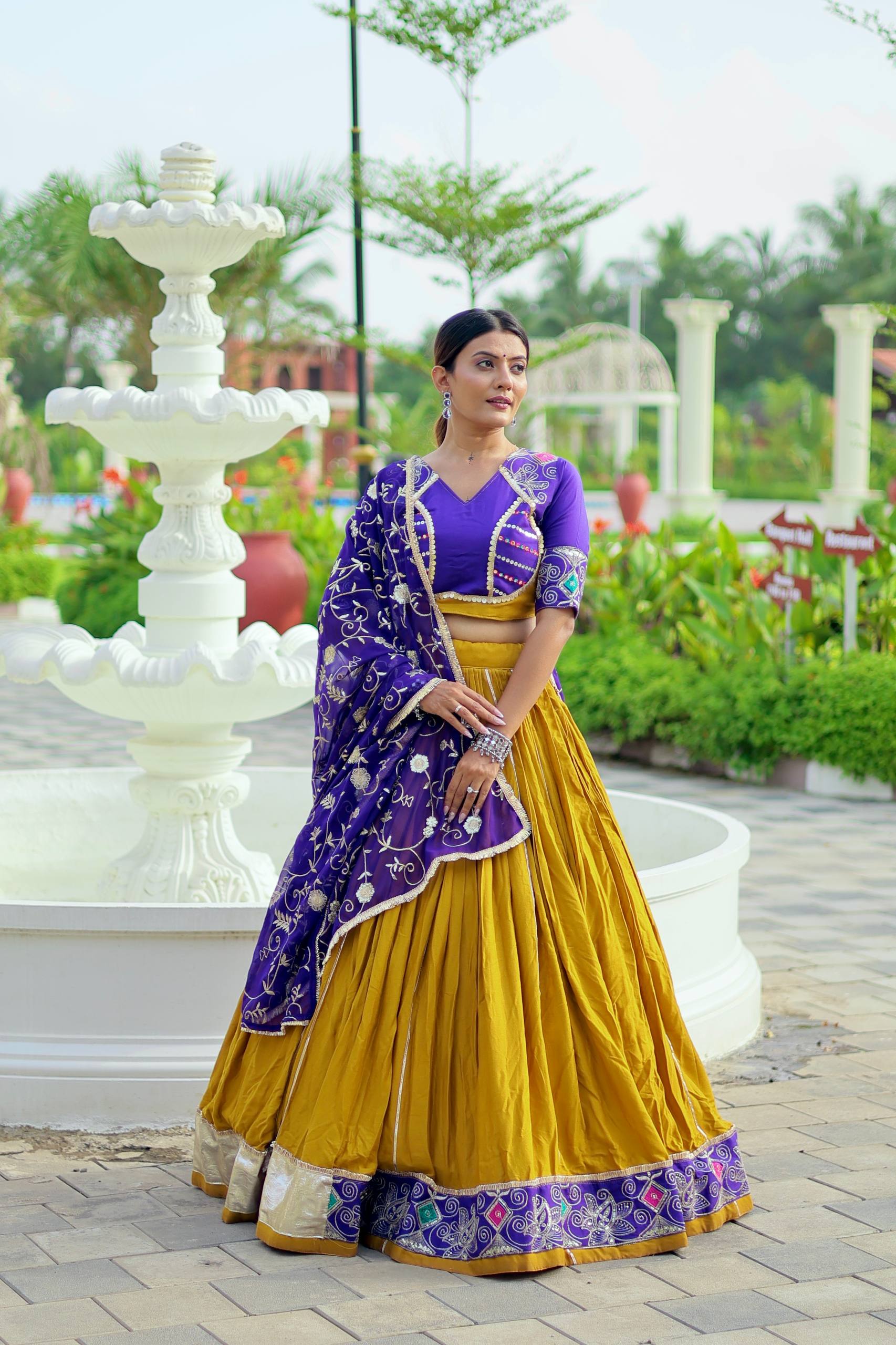 Navratri Special Embroidered Cotton Lehenga Choli with Fox Georgette Dupatta
